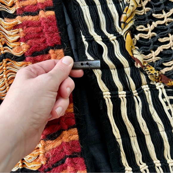 Vintage Y2K Sandy Starkman Mixed Media Multi Fabric Longline Cardigan Sweater - Picture 9 of 16